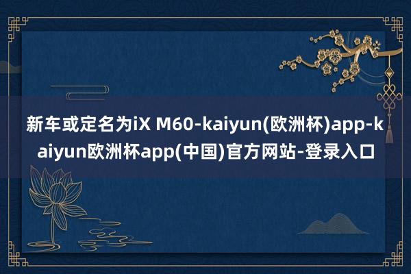 新车或定名为iX M60-kaiyun(欧洲杯)app-kaiyun欧洲杯app(中国)官方网站-登录入口