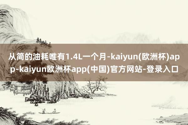 从简的油耗唯有1.4L一个月-kaiyun(欧洲杯)app-kaiyun欧洲杯app(中国)官方网站-登录入口