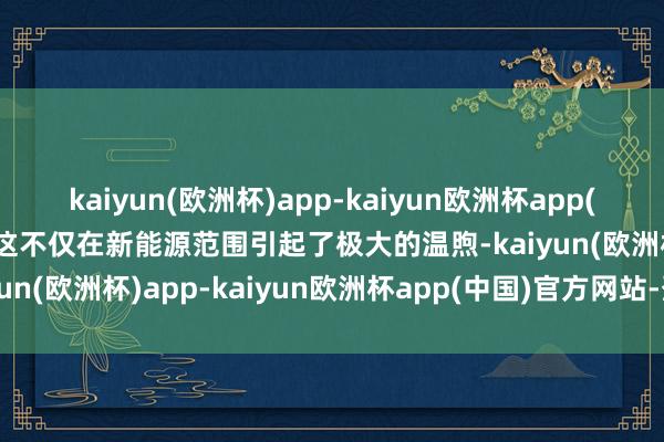 kaiyun(欧洲杯)app-kaiyun欧洲杯app(中国)官方网站-登录入口这不仅在新能源范围引起了极大的温煦-kaiyun(欧洲杯)app-kaiyun欧洲杯app(中国)官方网站-登录入口