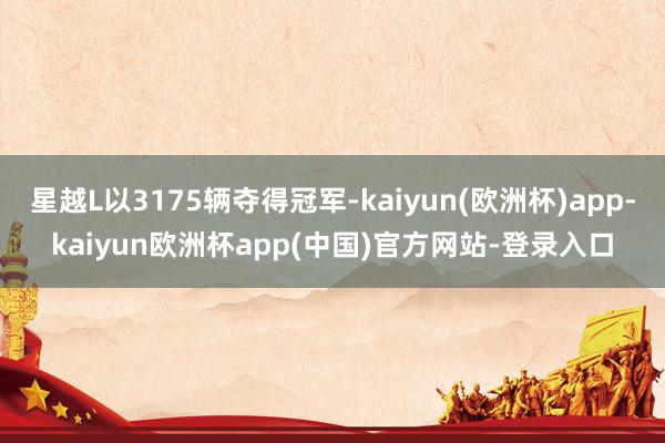 星越L以3175辆夺得冠军-kaiyun(欧洲杯)app-kaiyun欧洲杯app(中国)官方网站-登录入口