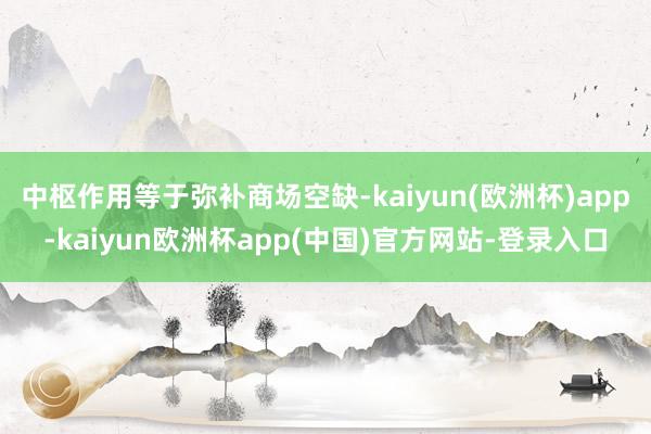 中枢作用等于弥补商场空缺-kaiyun(欧洲杯)app-kaiyun欧洲杯app(中国)官方网站-登录入口