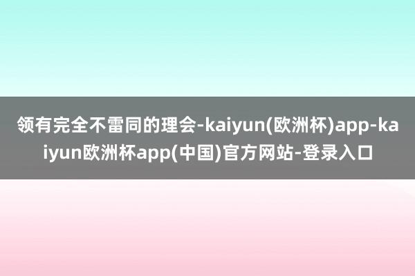 领有完全不雷同的理会-kaiyun(欧洲杯)app-kaiyun欧洲杯app(中国)官方网站-登录入口