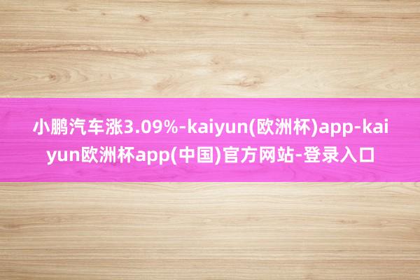 小鹏汽车涨3.09%-kaiyun(欧洲杯)app-kaiyun欧洲杯app(中国)官方网站-登录入口