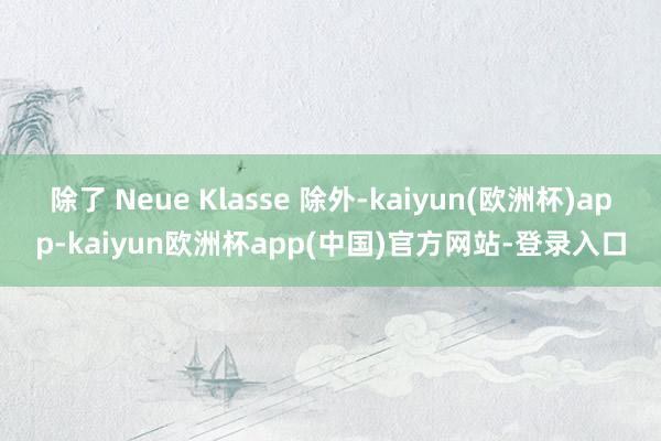 除了 Neue Klasse 除外-kaiyun(欧洲杯)app-kaiyun欧洲杯app(中国)官方网站-登录入口