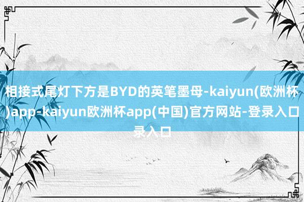 相接式尾灯下方是BYD的英笔墨母-kaiyun(欧洲杯)app-kaiyun欧洲杯app(中国)官方网站-登录入口