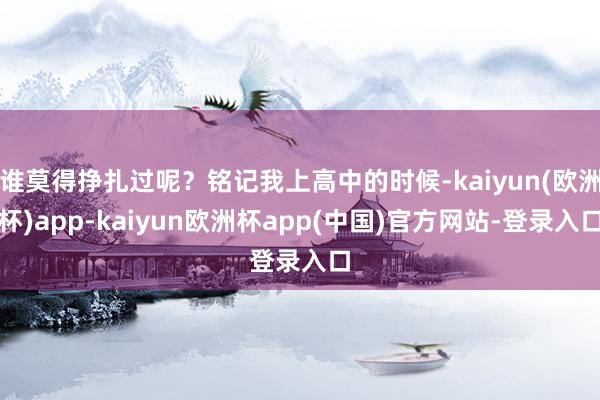 谁莫得挣扎过呢？铭记我上高中的时候-kaiyun(欧洲杯)app-kaiyun欧洲杯app(中国)官方网站-登录入口