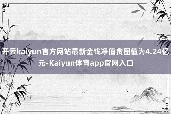 开云kaiyun官方网站最新金钱净值贪图值为4.24亿元-Kaiyun体育app官网入口