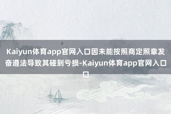 Kaiyun体育app官网入口因未能按照商定照章发奋遵法导致其碰到亏损-Kaiyun体育app官网入口