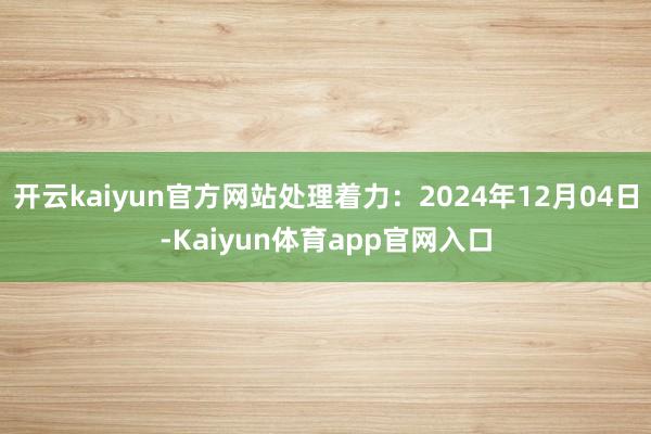 开云kaiyun官方网站处理着力：2024年12月04日-Kaiyun体育app官网入口