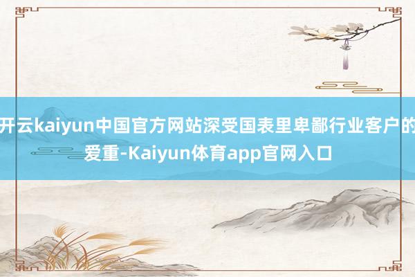 开云kaiyun中国官方网站深受国表里卑鄙行业客户的爱重-Kaiyun体育app官网入口