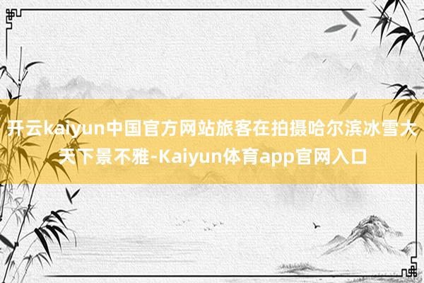 开云kaiyun中国官方网站旅客在拍摄哈尔滨冰雪大天下景不雅-Kaiyun体育app官网入口